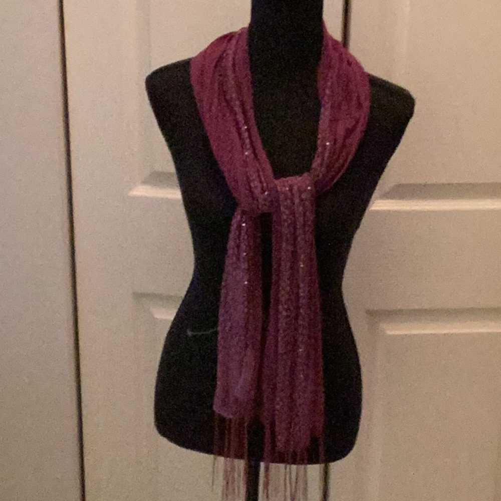 🌸NWOT Just So Fun Lavello Fringe / Sequin Fancy Scarf Must Have 🌸